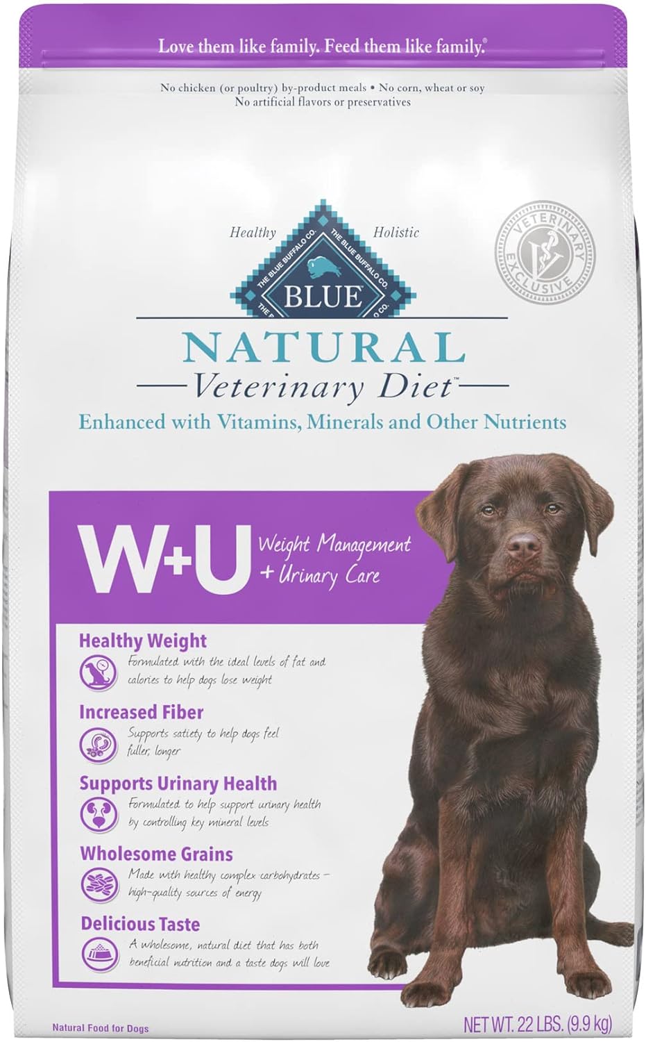 Blue Natural Veterinary Diet W+U Weight Management + Urinary Care Dry Dog Food