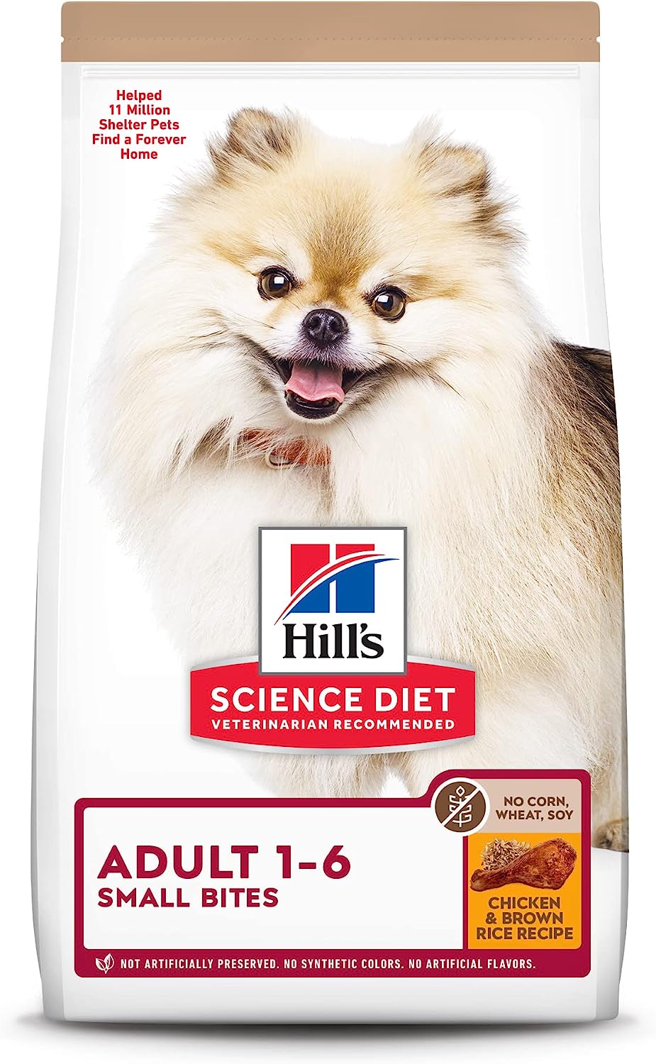 Hill’s Science Diet Adult Small Bites No Corn, Wheat, Soy Chicken & Brown Rice Recipe Dry Dog Food