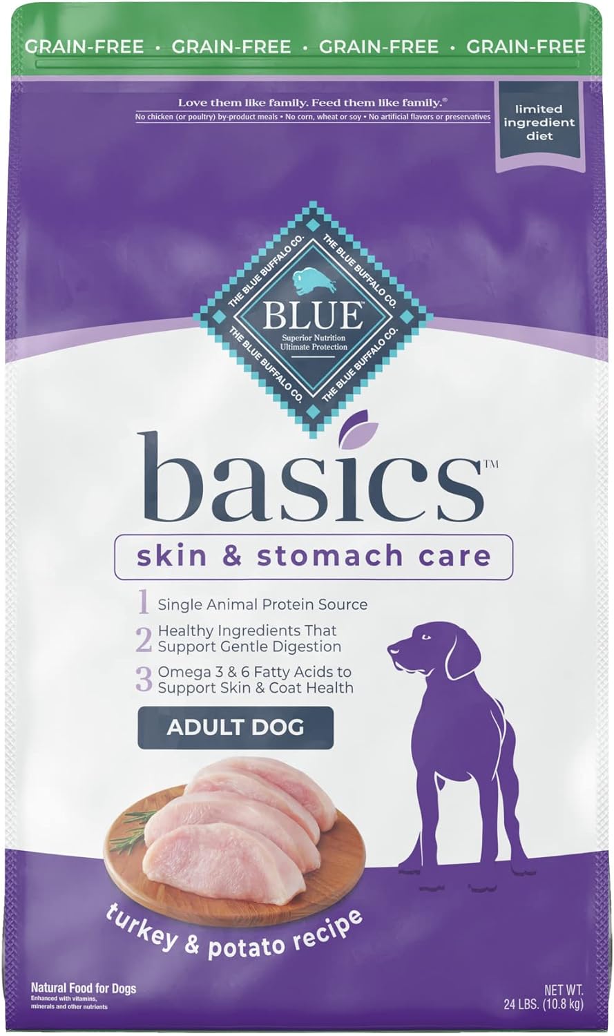 Blue Basics Limited Ingredient Diet Adult Dog Grain-Free Turkey & Potato Recipe Dry Dog Food