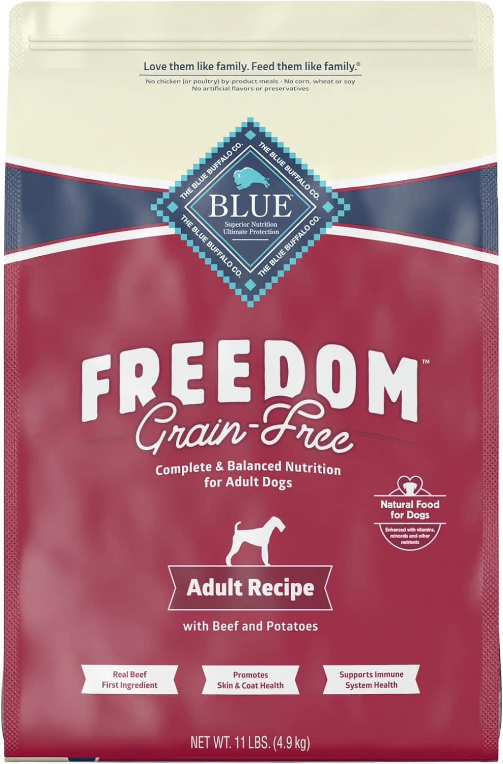Blue Freedom Adult Grain-Free Beef and Potatoes Recipe Dry Dog Food