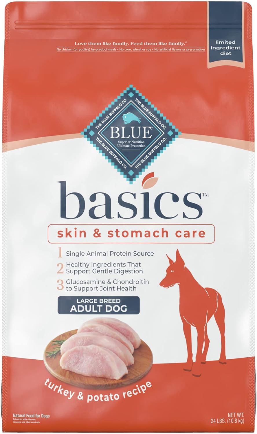 Blue Basics Limited Ingredient Diet Large Breed Adult Turkey and Potato Recipe Dry Dog Food