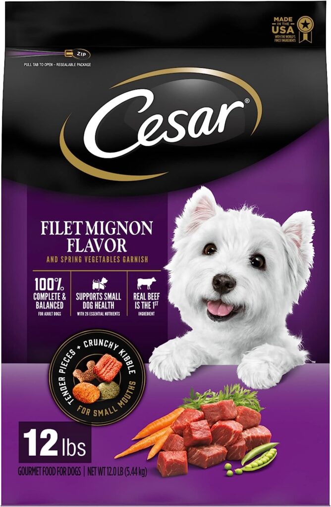 Cesar Filet Mignon Flavor & Spring Vegetables Garnish Dry Dog Food