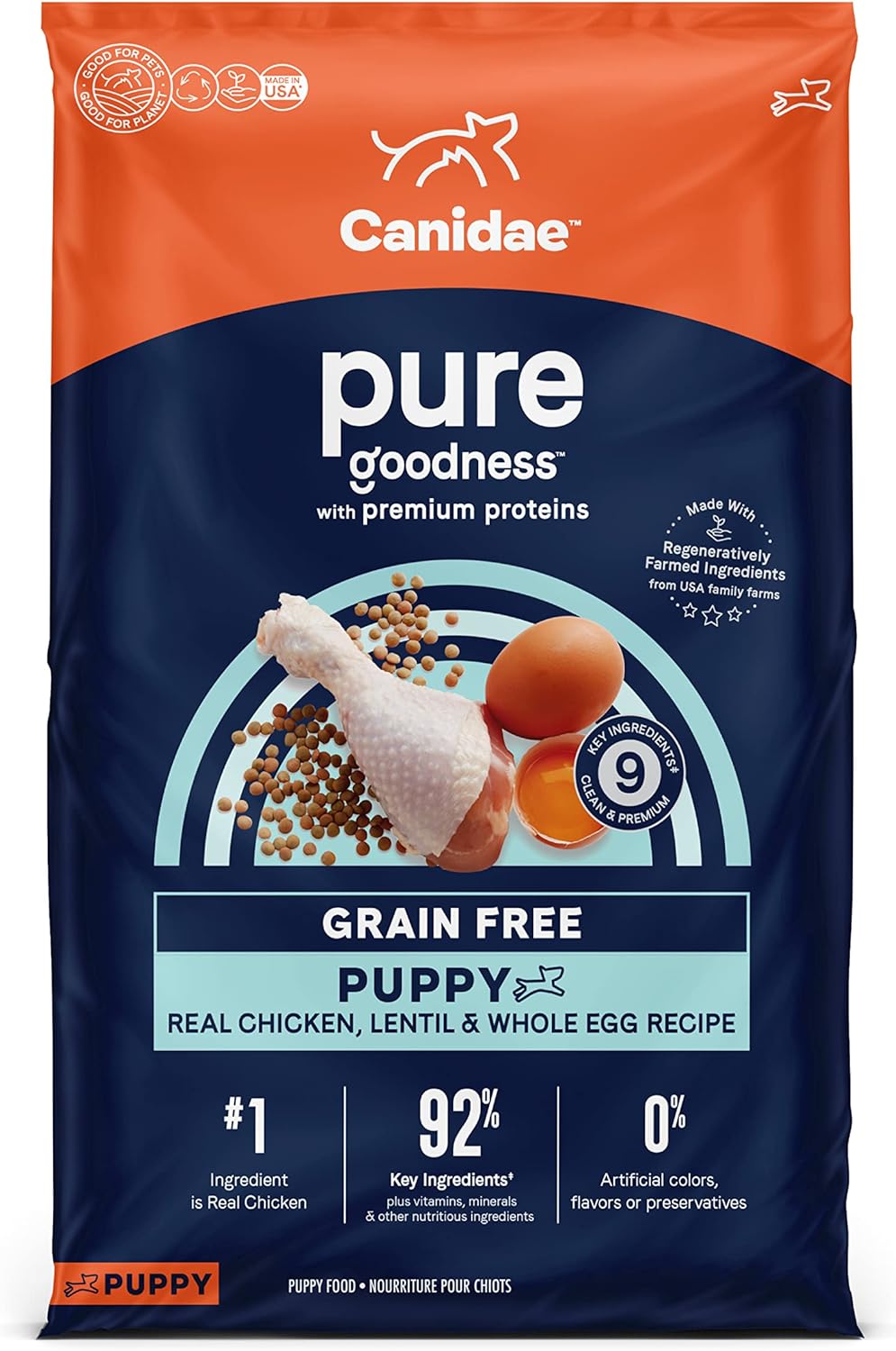Canidae Pure Puppy Grain-Free Real Chicken, Lentil & Whole Egg Recipe Dry Dog Food