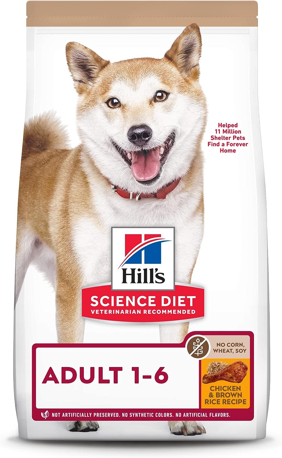Hill’s Science Diet Adult 1-6 Chicken & Brown Rice Recipe No Corn, Wheat, Soy Dry Dog Food