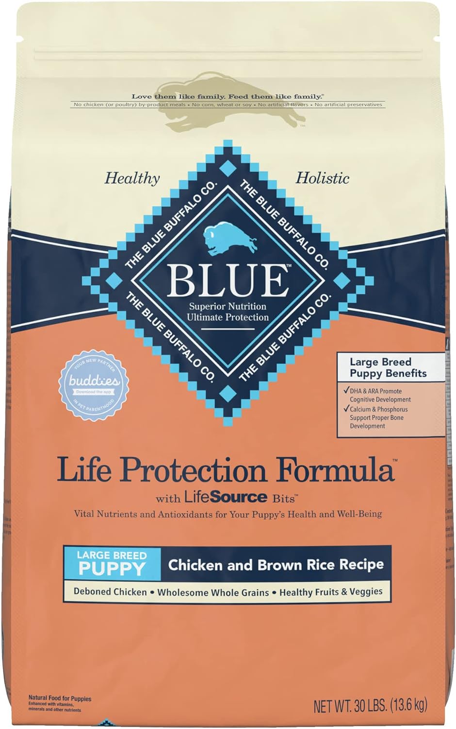 Blue Life Protection Formula Puppy Large Breed Chicken and Brown Rice Recipe Dry Dog Food