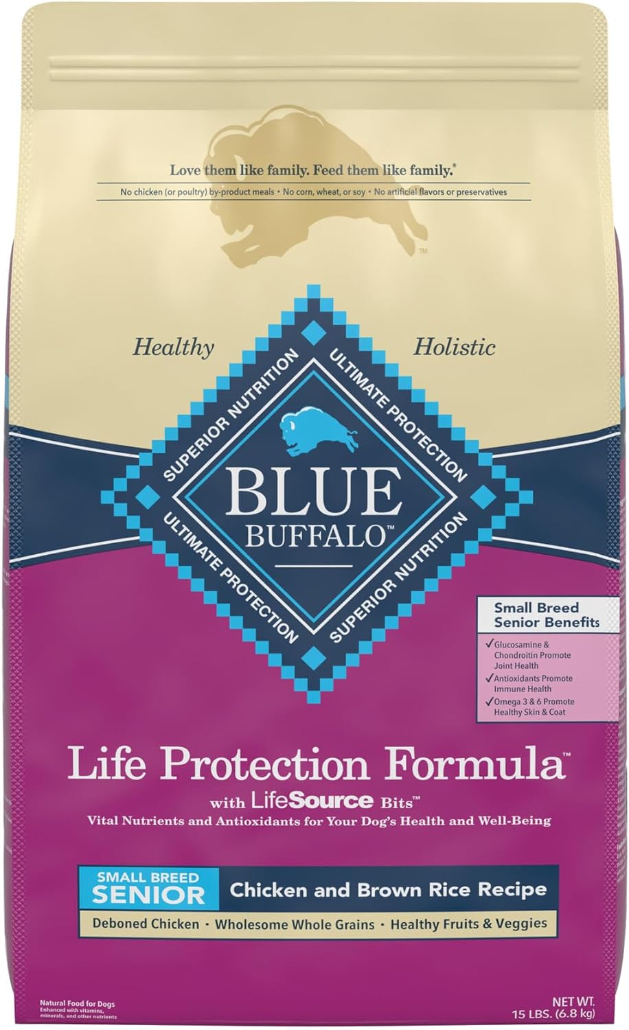 Blue Life Protection Formula Small Breed Senior Chicken and Brown Rice Recipe Dry Dog Food