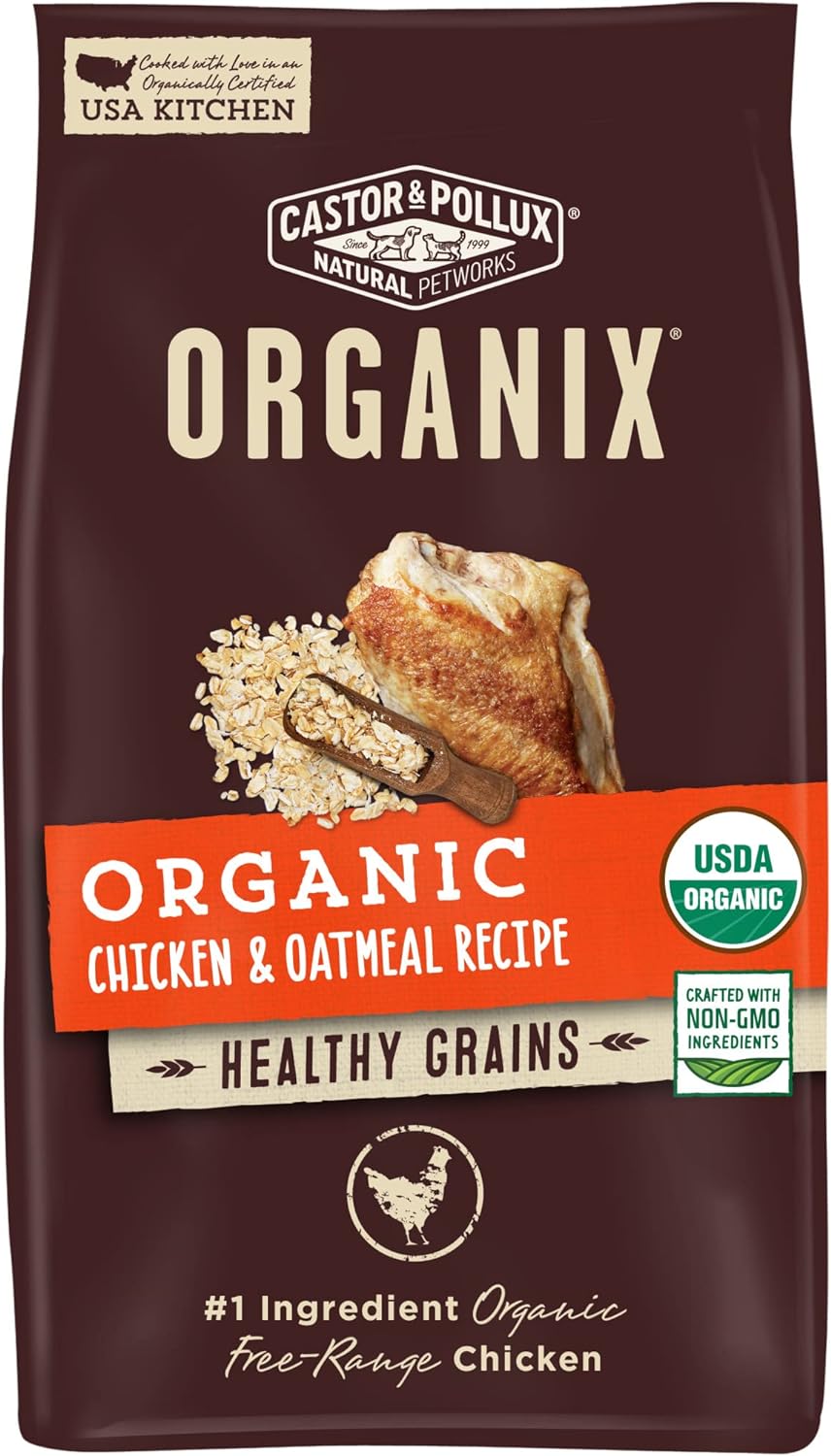 Castor & Pollux Organic Chicken & Oatmeal Recipe with Healthy Grains Dry Dog Food