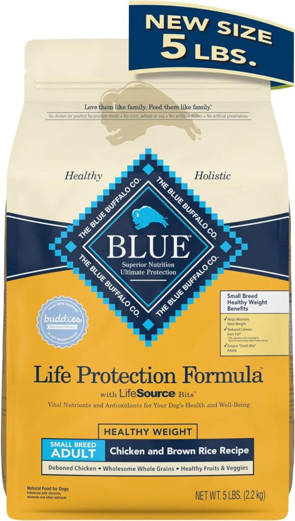 Blue Life Protection Formula Small Breed Adult Healthy Weight Chicken and Brown Rice Recipe Dry Dog Food