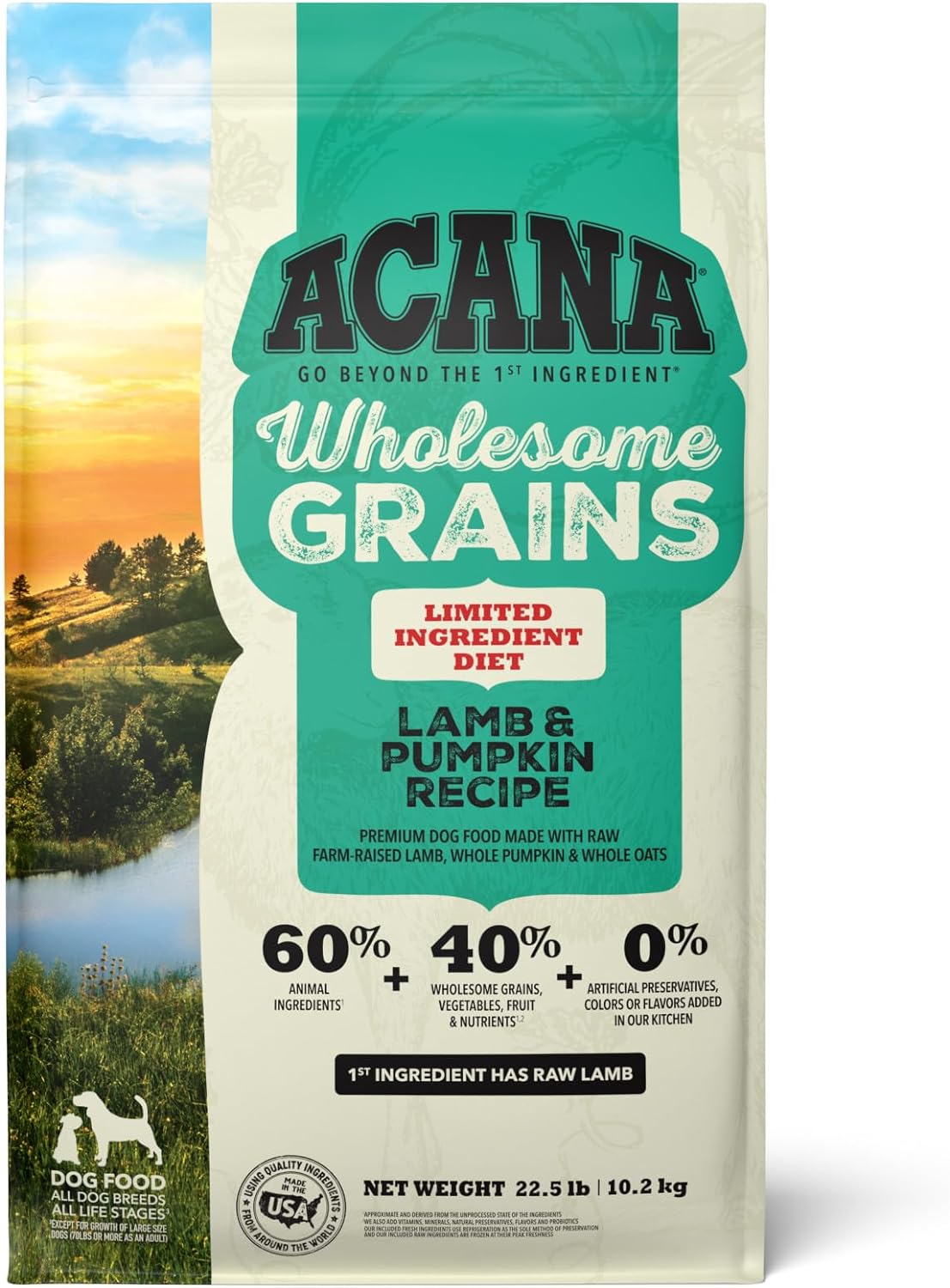 Acana Wholesome Grains Limited Ingredient Diet Lamb & Pumpkin Recipe Dry Dog Food