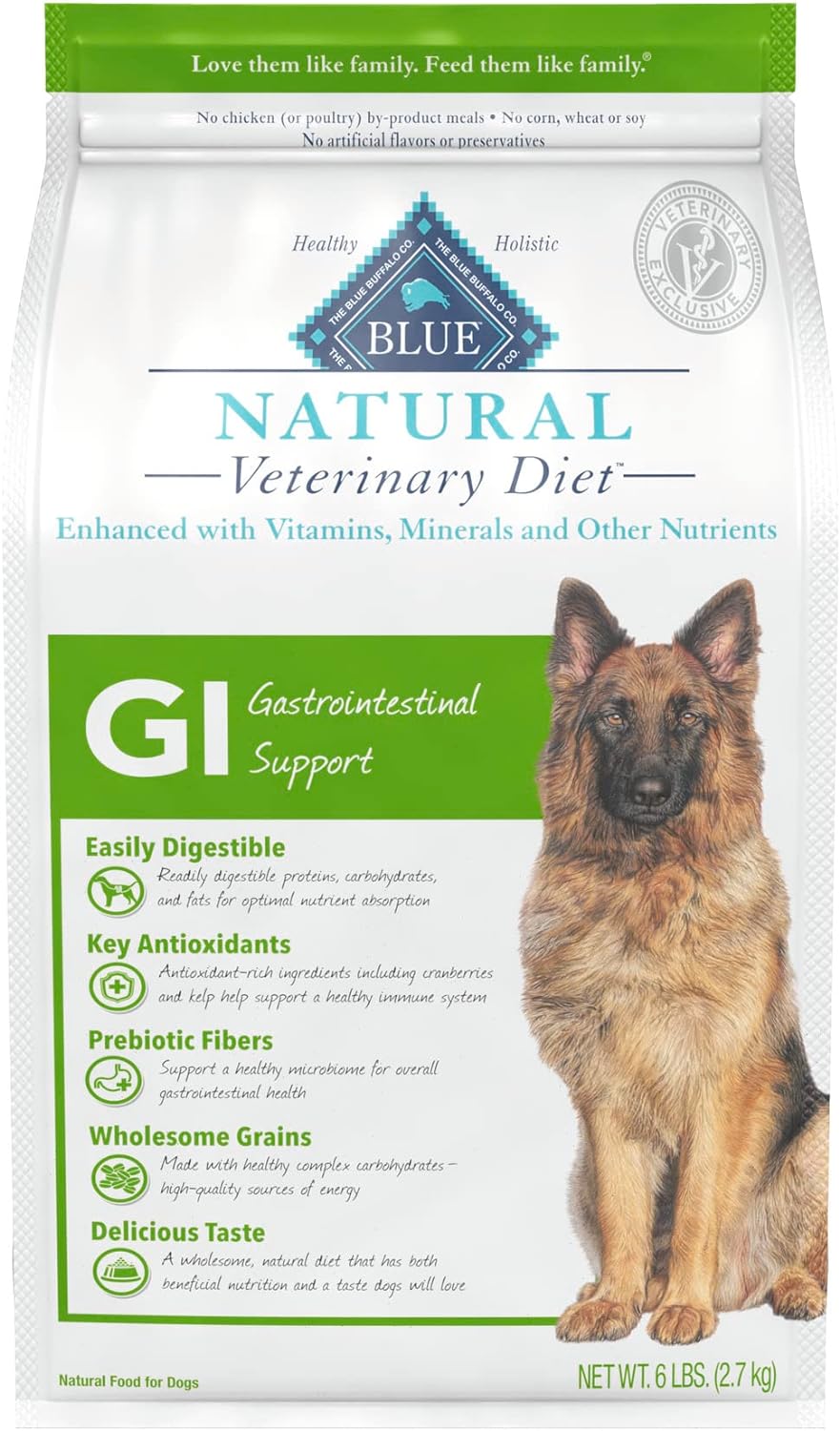 Blue Natural Veterinary Diet GI Gastrointestinal Support Dry Dog Food