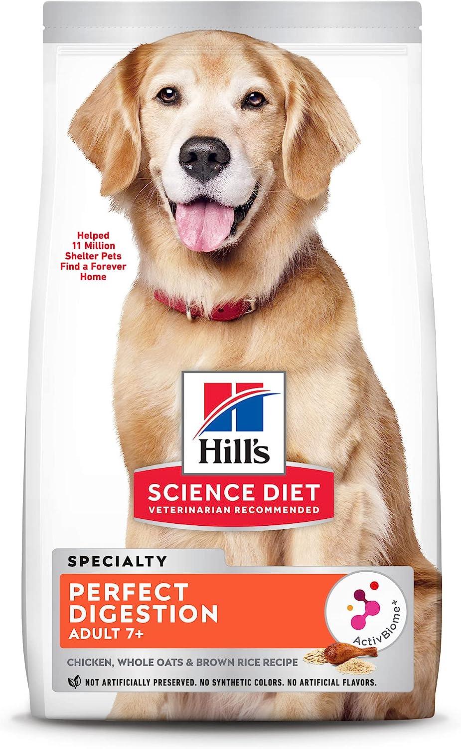 Hill’s Science Diet Adult 7+ Perfect Digestion Chicken, Whole Oats & Brown Rice Recipe Dry Dog Food