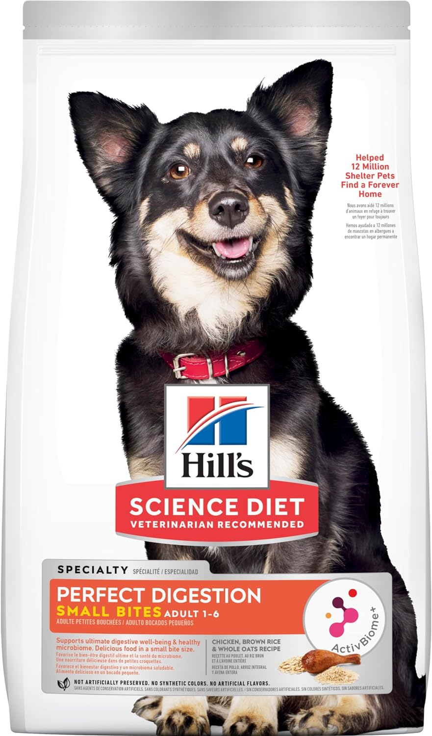 Hill’s Science Diet Perfect Digestion Small Bites Chicken, Brown Rice & Whole Oats Recipe Dry Dog Food