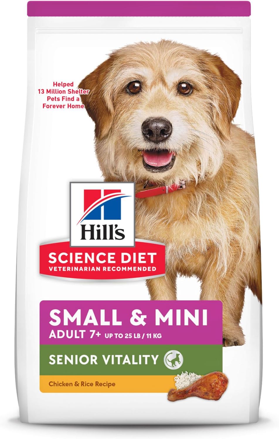 Hill’s Science Diet Adult 7+ Senior Vitality Small & Mini Chicken & Rice Recipe Dry Dog Food