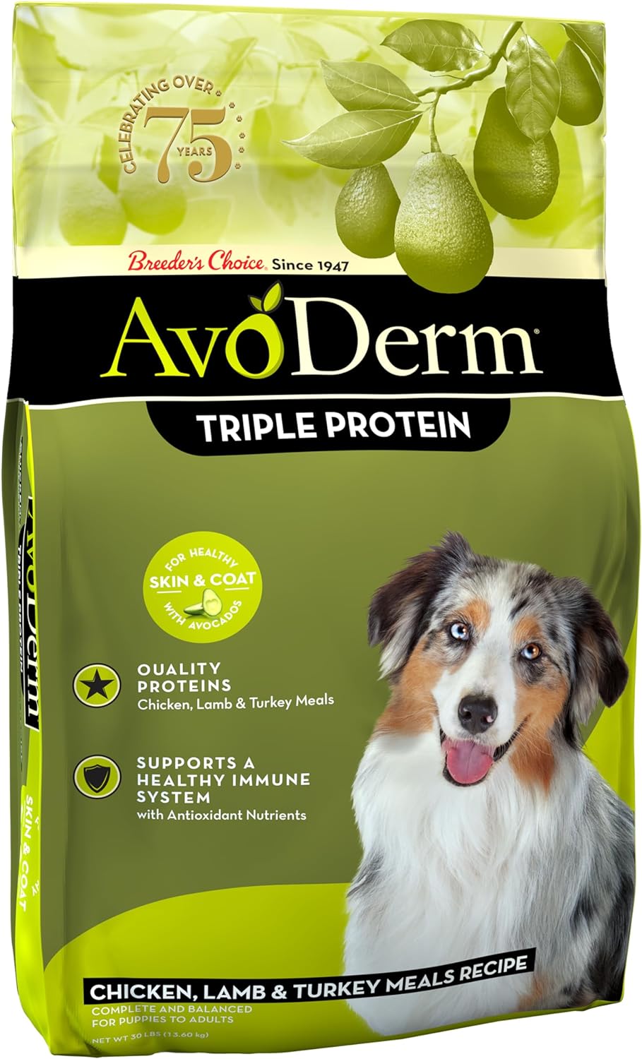 AvoDerm Triple Protein Meal Formula Dry Dog Food