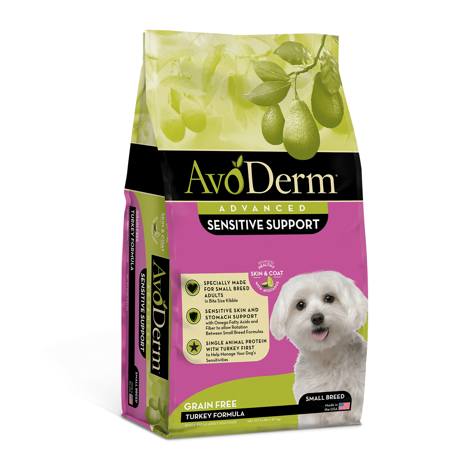 AvoDerm Advanced Sensitive Support Grain-Free Small Breed Turkey Formula Dry Dog Food