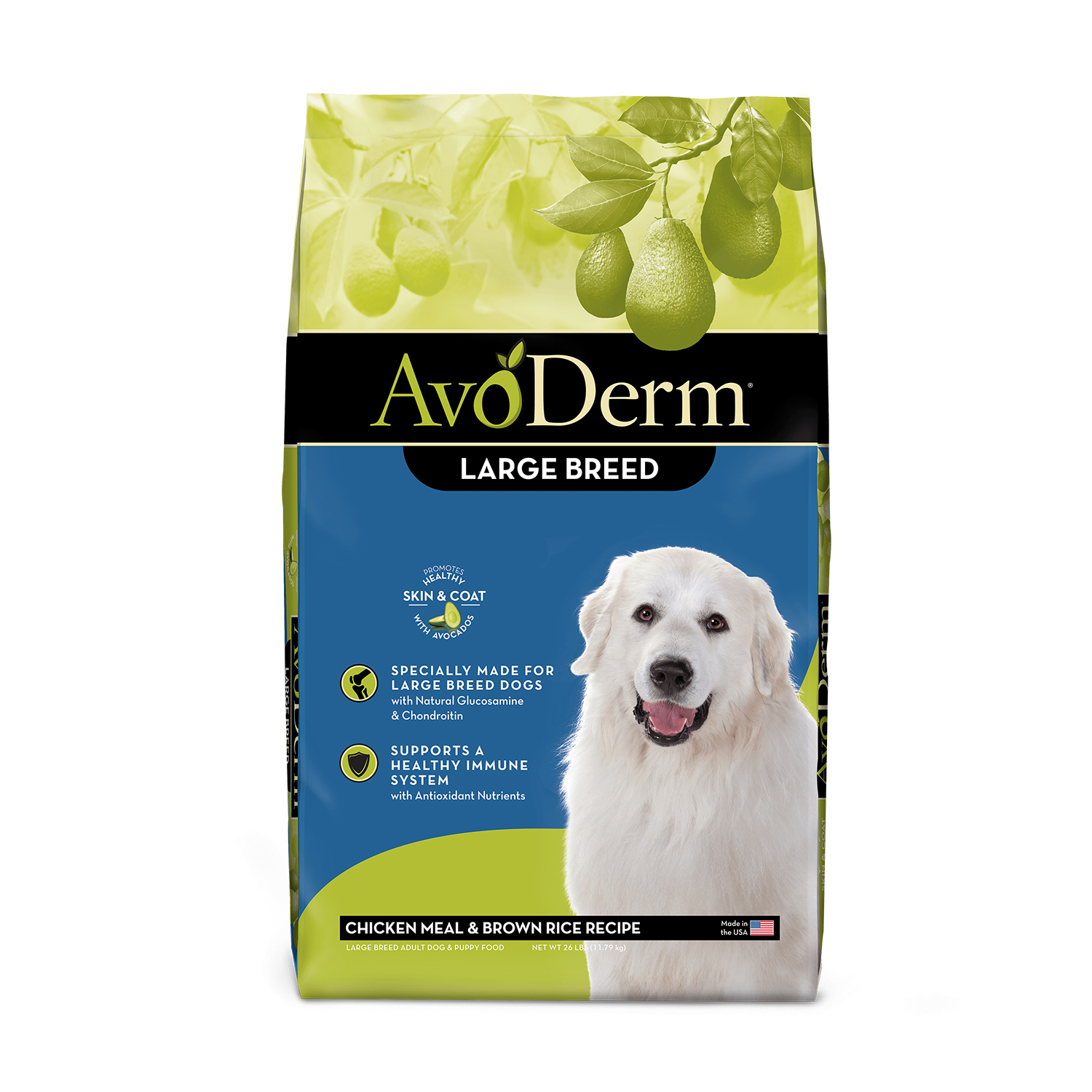AvoDerm Large Breed Chicken Meal & Brown Rice Recipe Dry Dog Food
