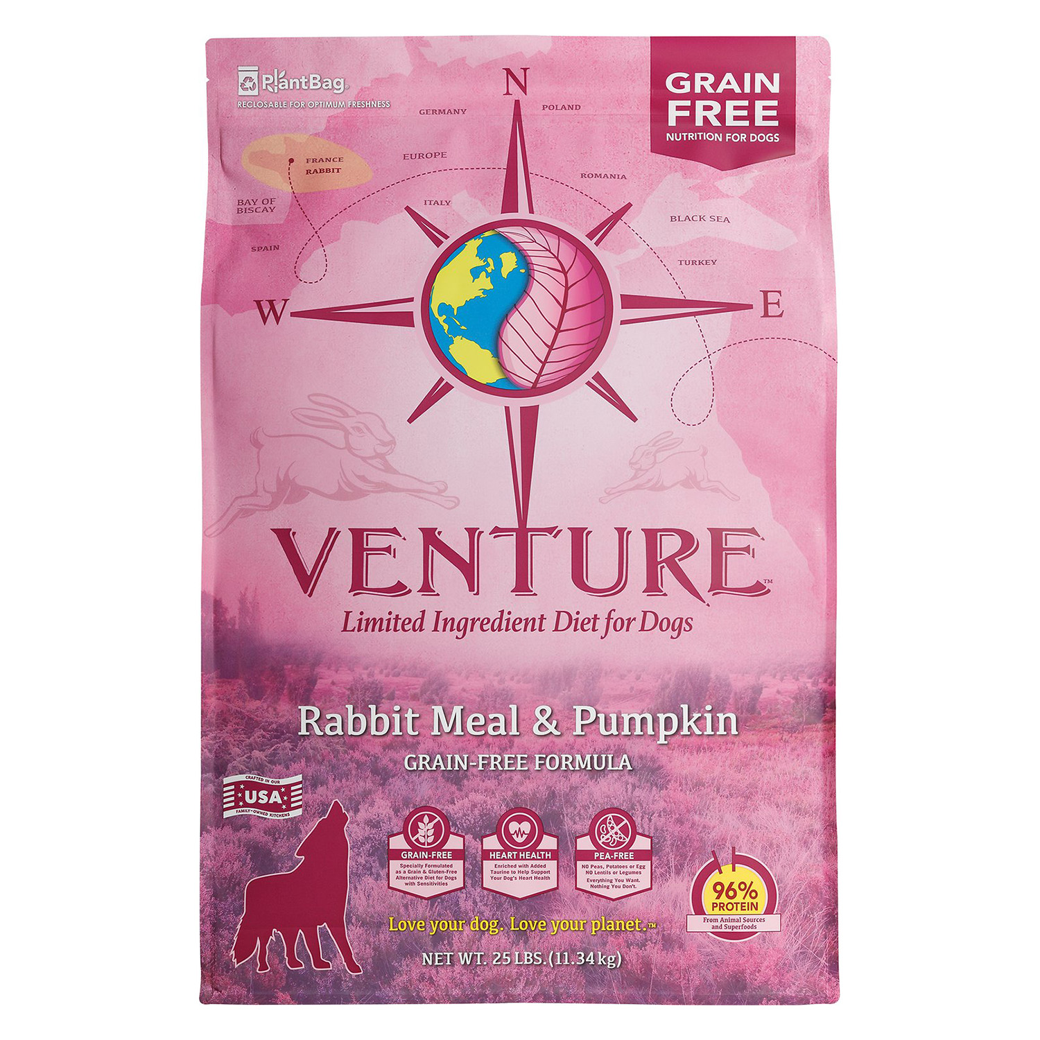 Earthborn Holistic Venture Limited Ingredient Grain-Free Rabbit Meal & Pumpkin Dry Dog Food