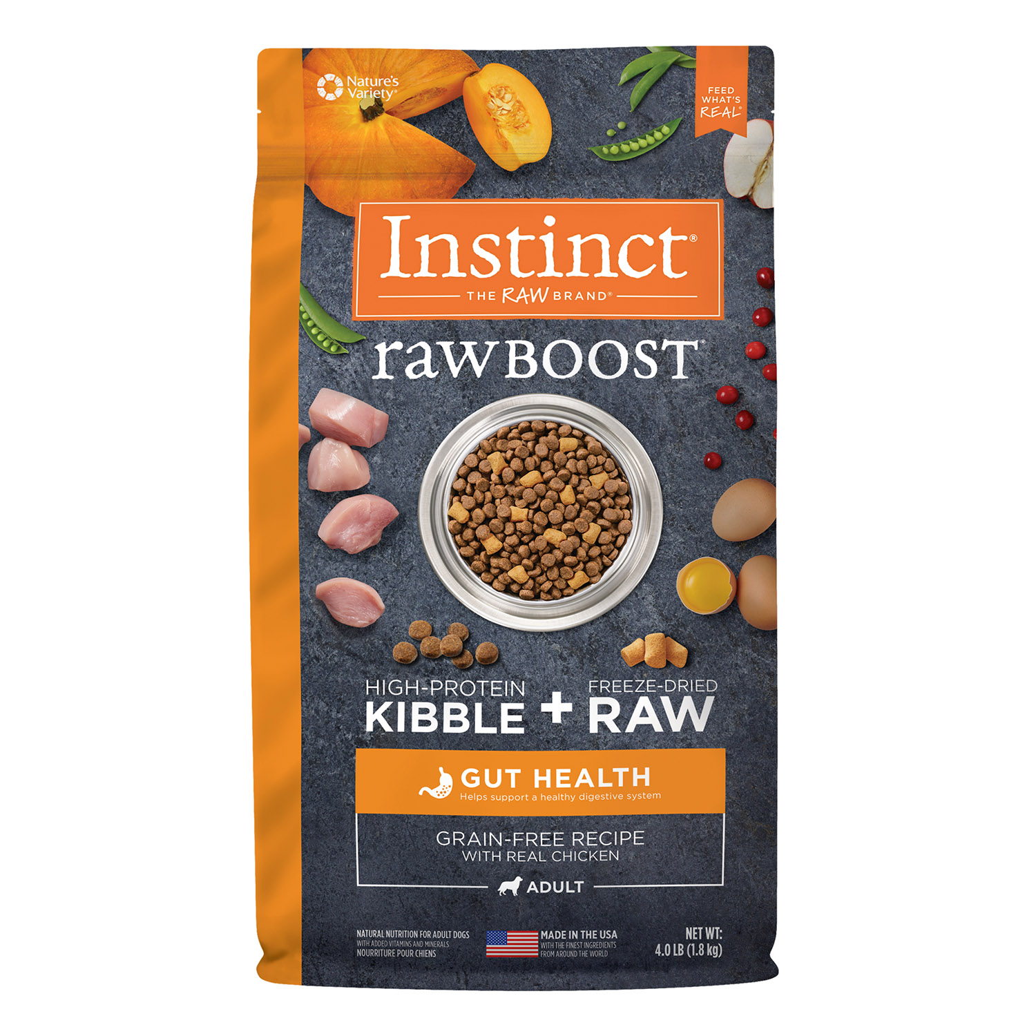 Instinct Raw Boost Grain-Free Recipe with Real Chicken for Gut Health Dry Dog Food