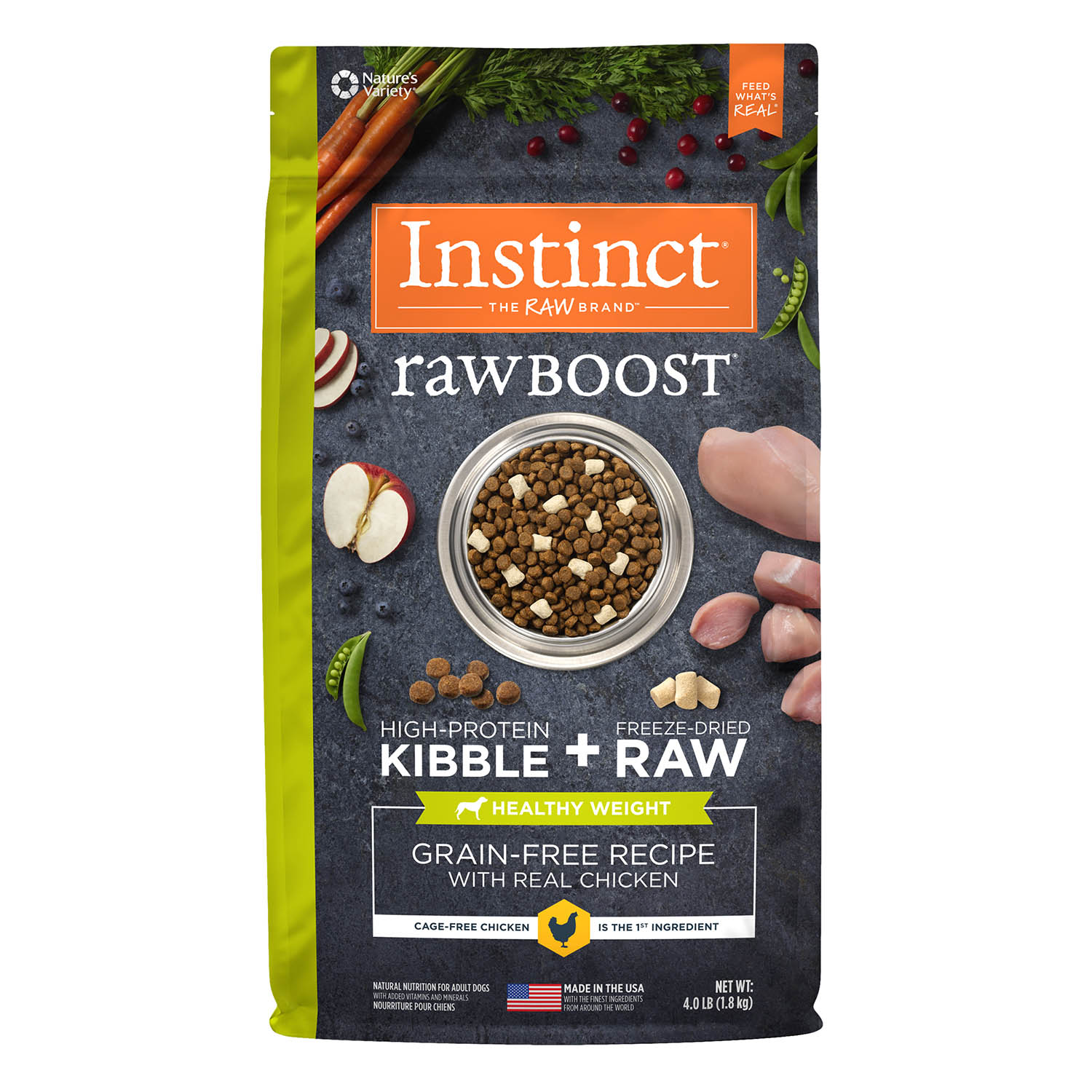 Instinct Raw Boost Grain-Free Recipe with Real Chicken For Healthy Weight Dry Dog Food