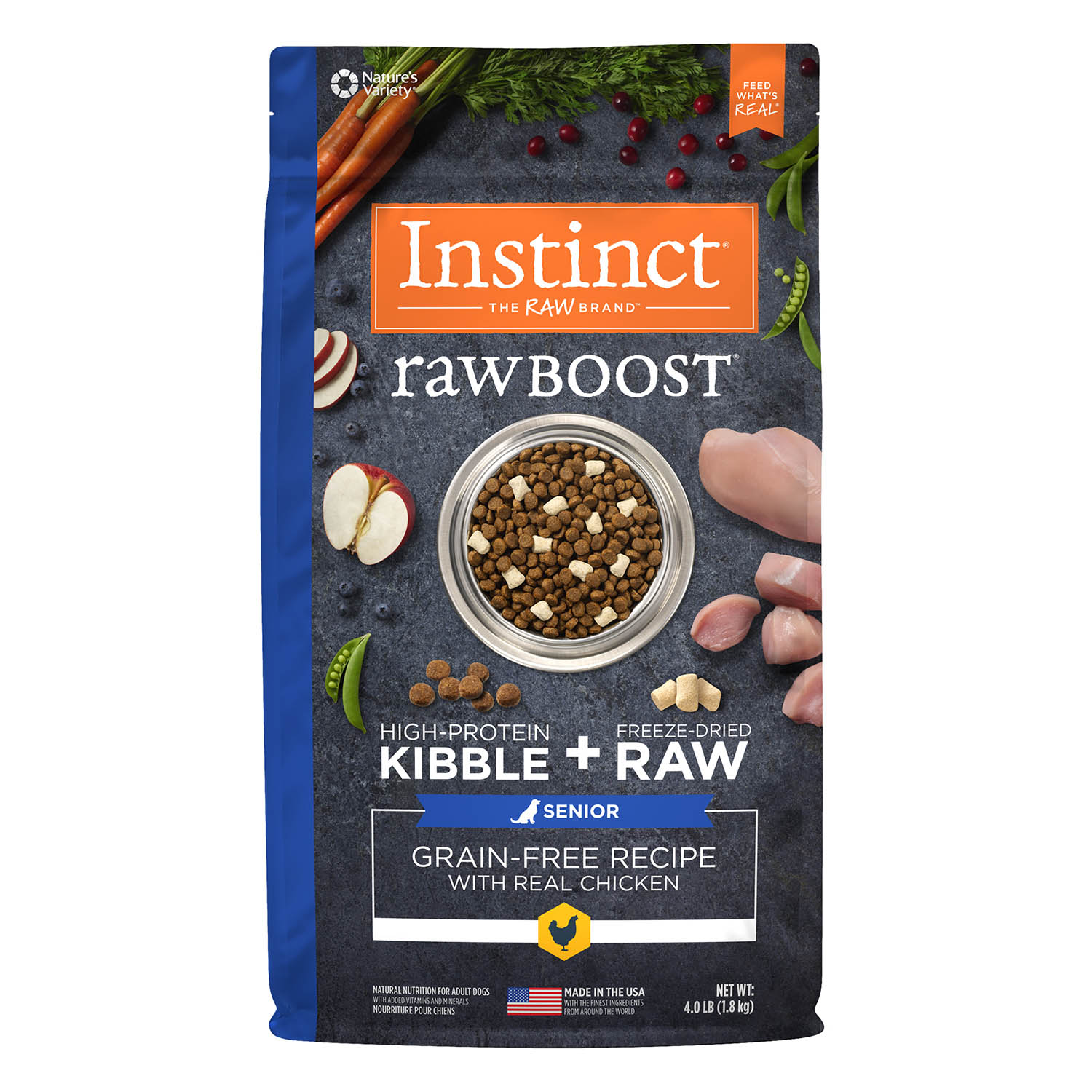 Instinct Raw Boost Grain-Free Recipe with Real Chicken for Senior Dogs Dry Dog Food