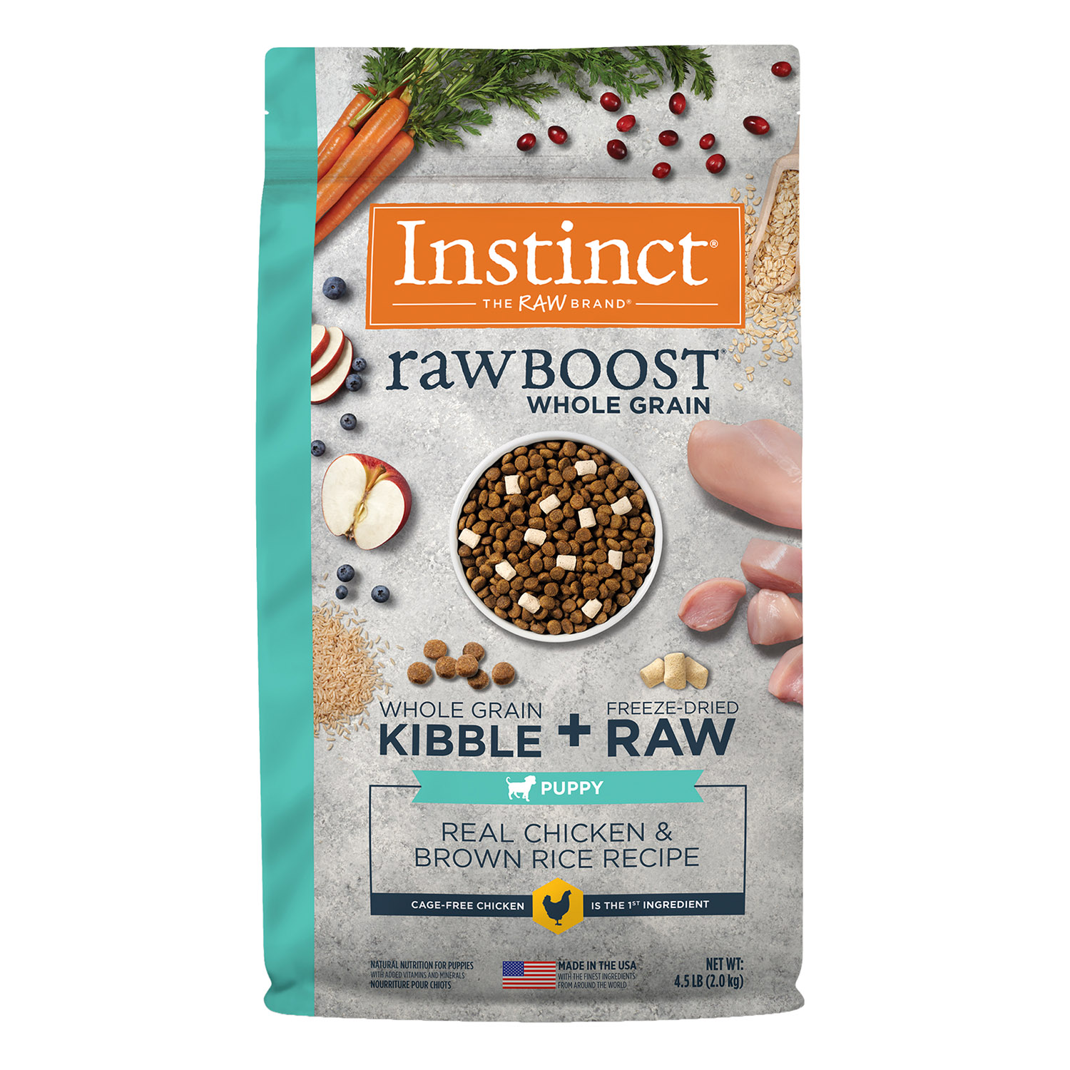 Instinct Raw Boost Whole Grain Recipe with Real Chicken & Brown Rice for Puppies Dry Dog Food