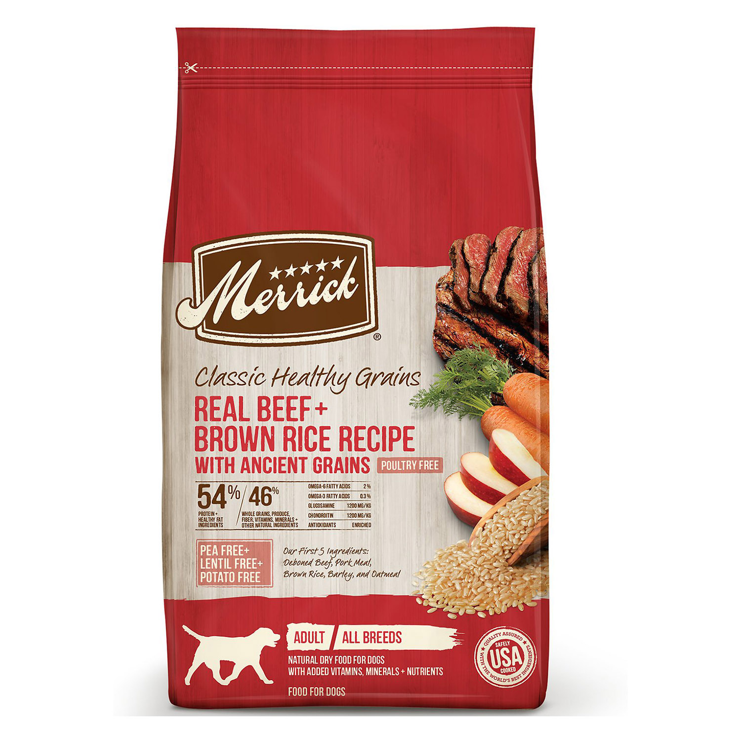 Merrick Classic Healthy Grains Real Beef + Brown Rice Recipe with Ancient Grains Dry Dog Food
